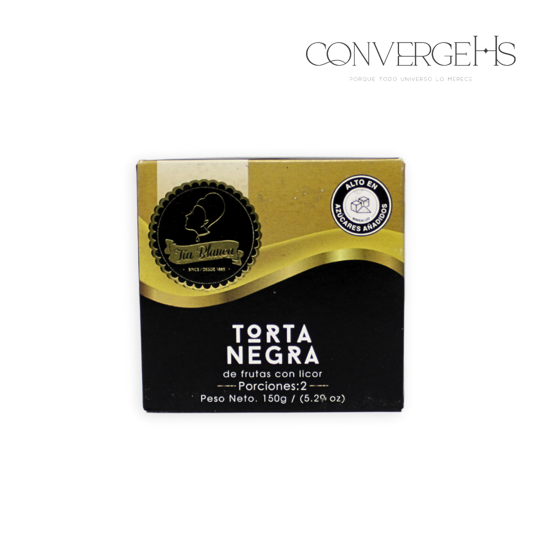 Torta negra de frutas en lata